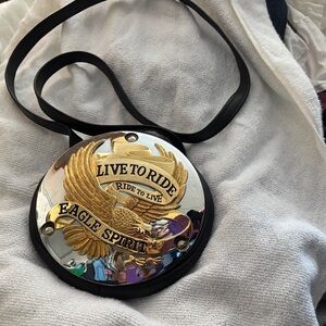 Eagle Spirit Black and Gold Crossbody Bag